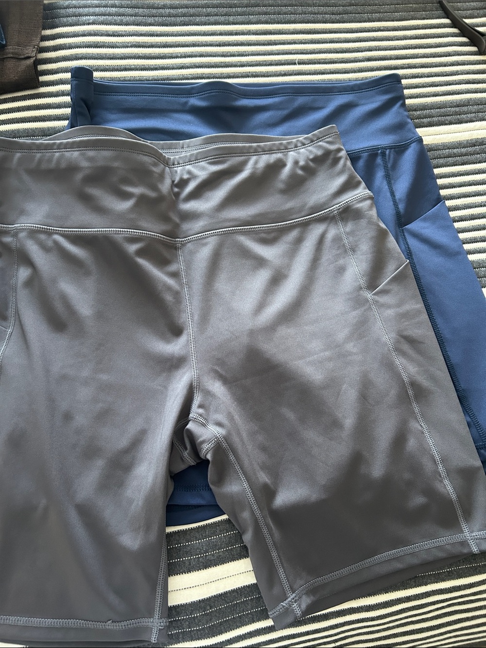 Source Unknown Gray and Blue Bike Shorts Duo
